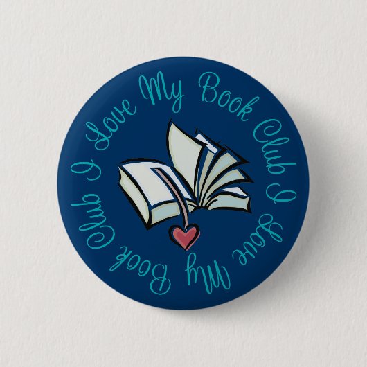 Ik hou van mijn boekenclub ronde button 5,7 cm (Voorkant)