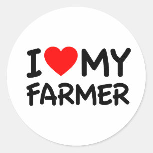 Ik hou van mijn boer ronde sticker