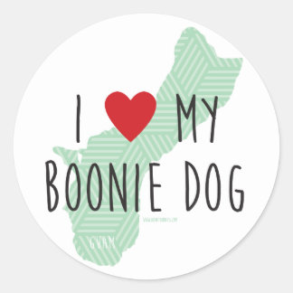 Ik hou van mijn Boonie Dog Stickers (groen)