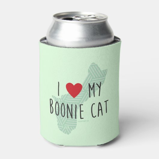 Ik hou van mijn Boonie kat (groen) Blikjeskoeler (Blikje Voorkant)