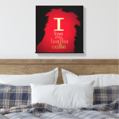 IK HOU VAN MIJN BORDER COLLIE CANVAS AFDRUK (Insitu (Slaapkamer))