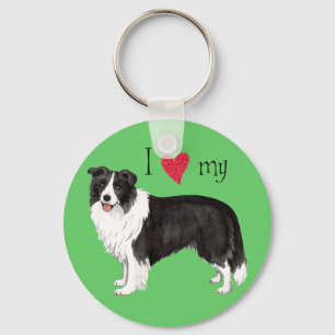 Ik hou van mijn Border Collie Sleutelhanger