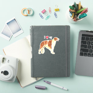 Ik hou van mijn Borzoi Vinyl Sticker