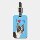 Ik hou van mijn Boston Terrier Bagagelabel (Voorkant verticaal)