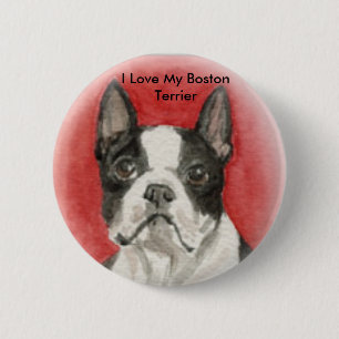 " Ik hou van mijn Boston Terrier"Dog Art Button