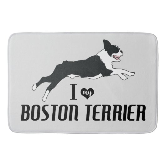 Ik hou van mijn Boston Terrier Dog Badmat (Voorkant)