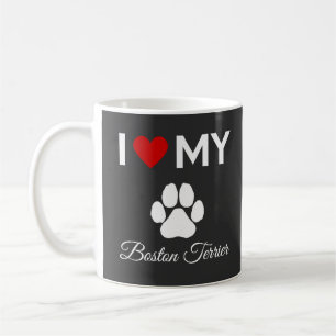 Ik hou van mijn Boston Terrier hond aangepaste tek Koffiemok