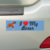 Ik hou van mijn Boxer Bumpersticker (Op auto)