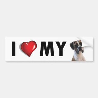 Ik hou van mijn Boxer Dog Bumpersticker