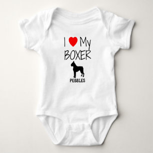 Ik hou van mijn Boxer Dog Romper