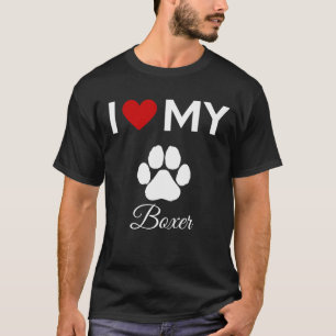 Ik hou van mijn Boxer hond aangepaste naam T-shirt