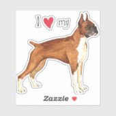 Ik hou van mijn Boxer Vinyl Sticker (Vel)