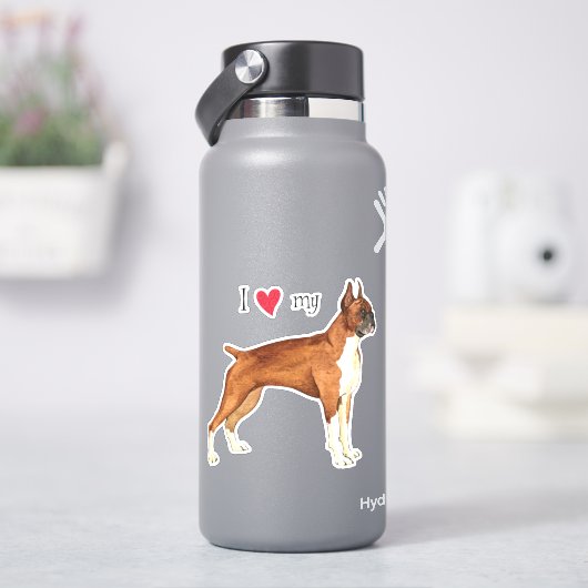 Ik hou van mijn Boxer Vinyl Sticker (HydroFlask)