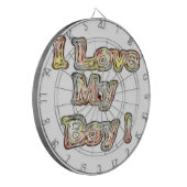 Ik hou van mijn Boy Design Cool  Collectie tekst Dartbord (Voorkant Links)