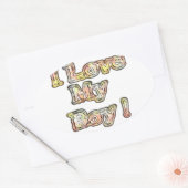 Ik hou van mijn Boy Design Cool  Collectie tekst Ovale Sticker (Envelop)