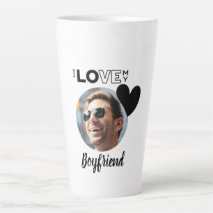 Ik hou van mijn BOYFRIEND Foto Gift Husband Fiance Latte Mok