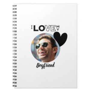 Ik hou van mijn BOYFRIEND Foto Gift Husband Fiance Notitieboek