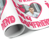 Ik hou van mijn Boyvriend Red Heart aangepaste fot Cadeaupapier (Rol Hoek)