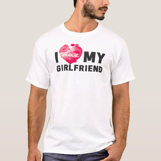 Ik hou van mijn Boyvriend Vriendin Couple T-shirt (Voorkant)