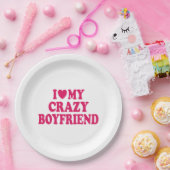 Ik hou van mijn boyvriendin papieren bordje (Feest)