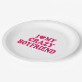 Ik hou van mijn boyvriendin papieren bordje (Gekanteld)