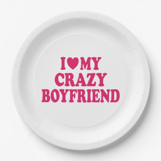 Ik hou van mijn boyvriendin papieren bordje (Voorkant)