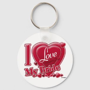 Ik hou van mijn bride rood - hart sleutelhanger