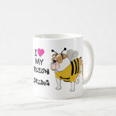 Ik hou van mijn Britse Bulldog Custom Cartoon Dog Koffiemok (Voorkant rechts)