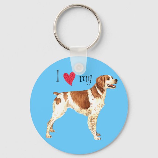 Ik hou van mijn Brittany Sleutelhanger (Voorkant)