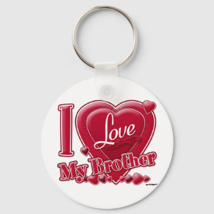 Ik hou van mijn broer rood - hart sleutelhanger