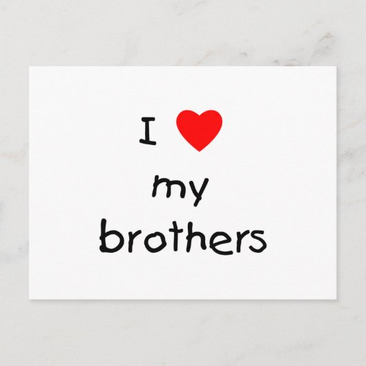 Ik hou van mijn broers briefkaart (Voorkant)