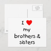 Ik hou van mijn broers en zussen briefkaart (Voorkant / Achterkant)