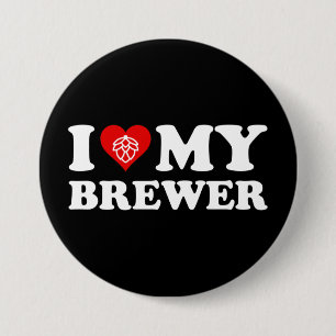 Ik hou van mijn brouwerij ronde button 7,6 cm