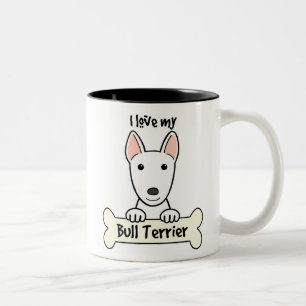 Ik hou van mijn bull Terrier Tweekleurige Koffiemok