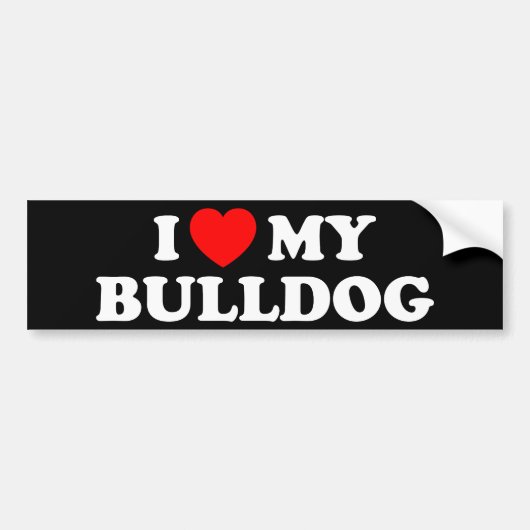 Ik hou van mijn Bulldog Bumpersticker (Voorkant)