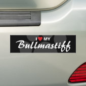 Ik hou van mijn Bullmastiff Breed Bumpersticker (Op auto)