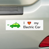 Ik hou van mijn Bumpersticker met elektrische auto (Op auto)