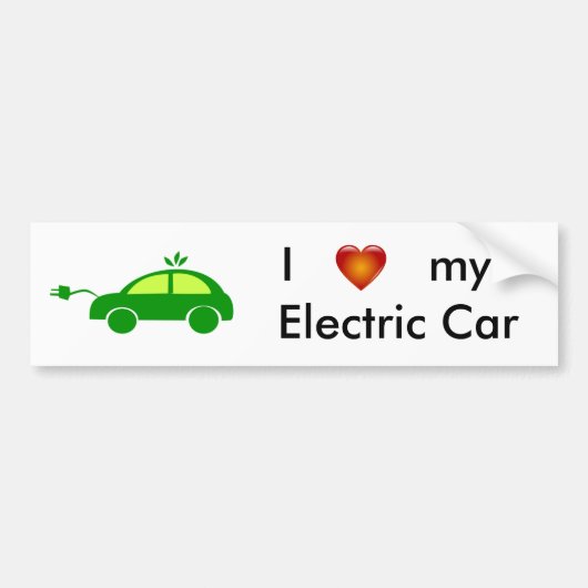 Ik hou van mijn Bumpersticker met elektrische auto (Voorkant)
