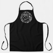 Ik hou van mijn Butt Rubbed BBQ Large Black Apron Schort (Voorkant)
