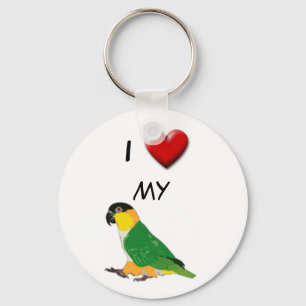 Ik hou van mijn caique sleutelhanger