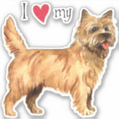 Ik hou van mijn Cairn Terrier Vinyl Sticker (Voorkant)