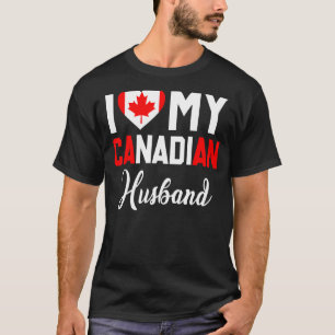 Ik hou van mijn Canadese echtgenoot Canada, vlag m T-shirt