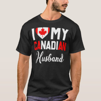 Ik hou van mijn Canadese echtgenoot Canada, vlag m T-shirt
