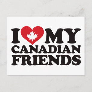 Ik hou van mijn Canadese vrienden Briefkaart