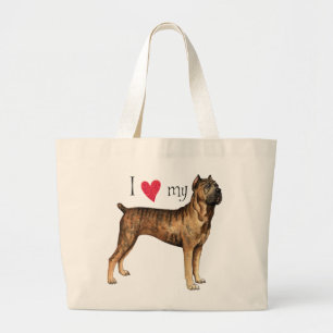 Ik hou van mijn Cane Corso Grote Tote Bag