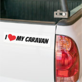 Ik hou van mijn Caravan Big Red Love Heart Bumpersticker (Op Truck)