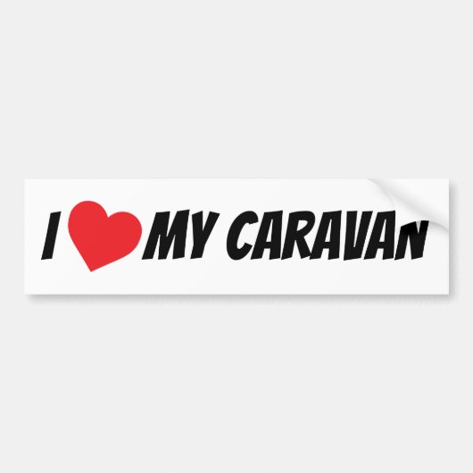 Ik hou van mijn Caravan Big Red Love Heart Bumpersticker (Voorkant)