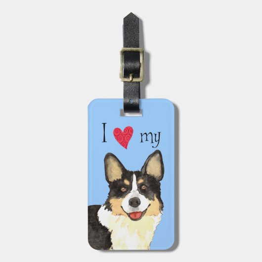 Ik hou van mijn Cardigan Welsh Corgi Bagagelabel (Voorkant verticaal)