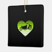 Ik hou van mijn Cargo Bike-Green Retro Heart Keramisch Ornament (Links)
