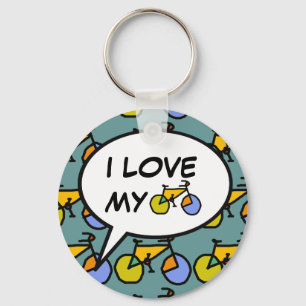 ik hou van mijn cartoon bubble sleutelhanger